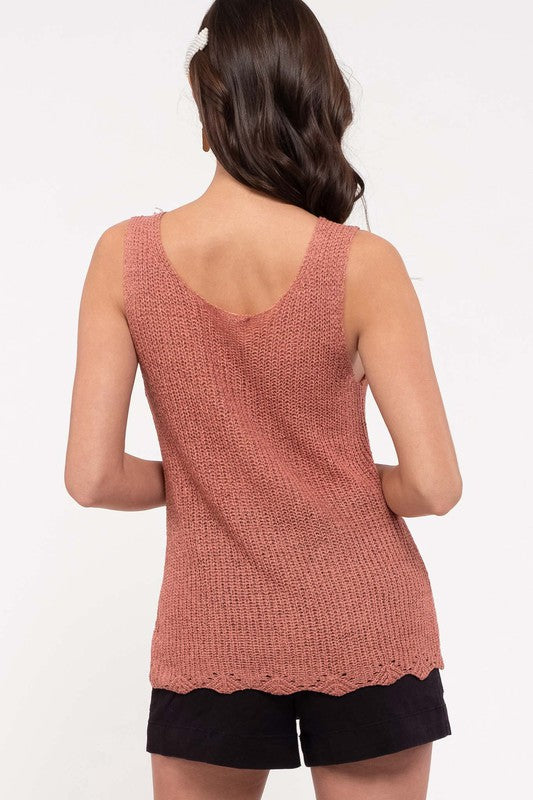 The Amelia - Women's Knit Tank in Terracota