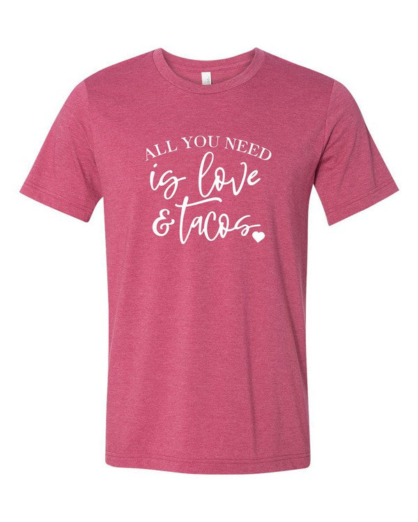 All You Need is Love and Tacos - Women's Plus Size Top in Raspberry