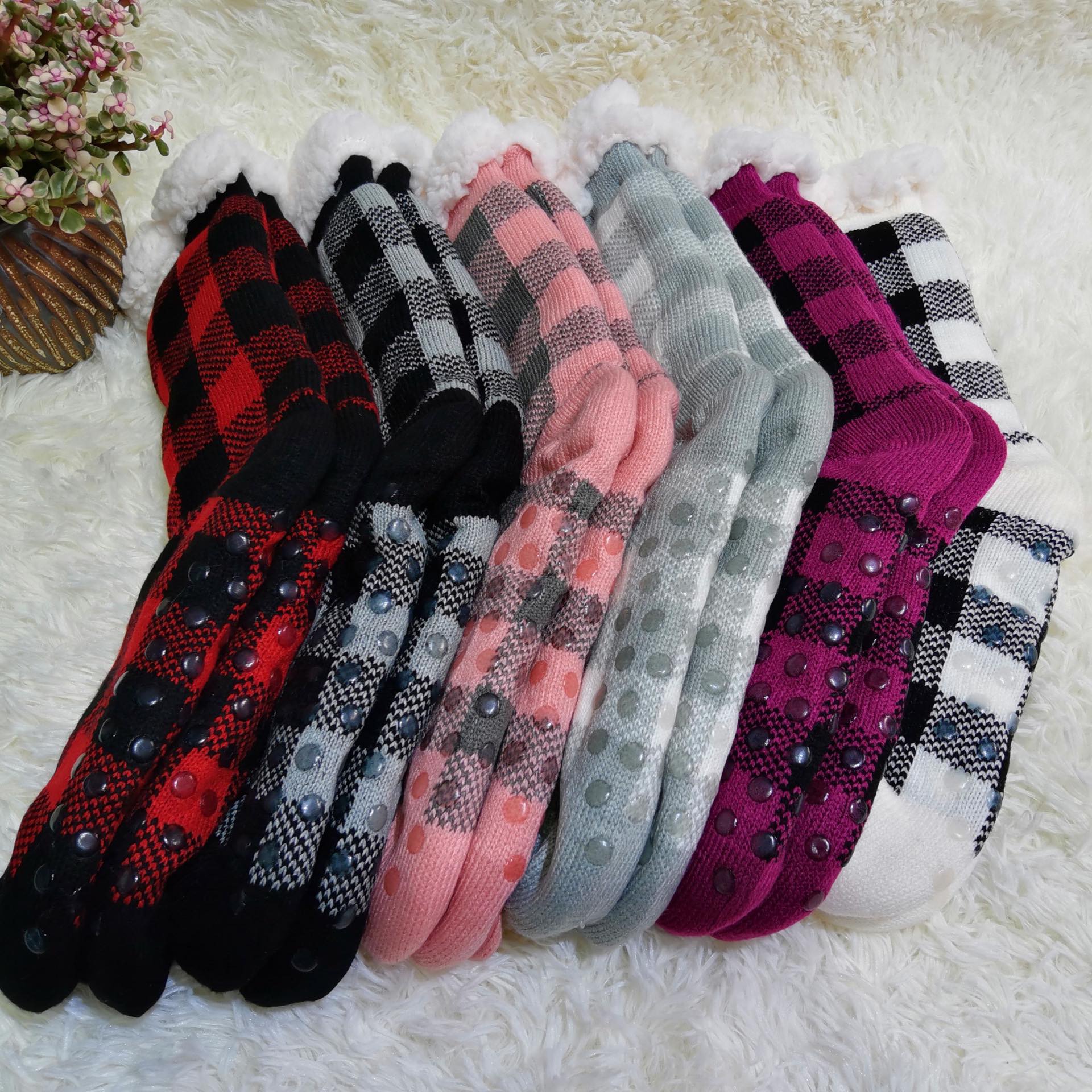 Buffalo Plaid Slipper Socks