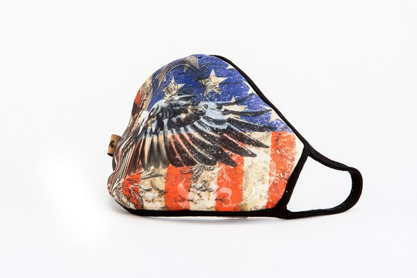 American Flag with Eagle Graphic Fabric Face Mask