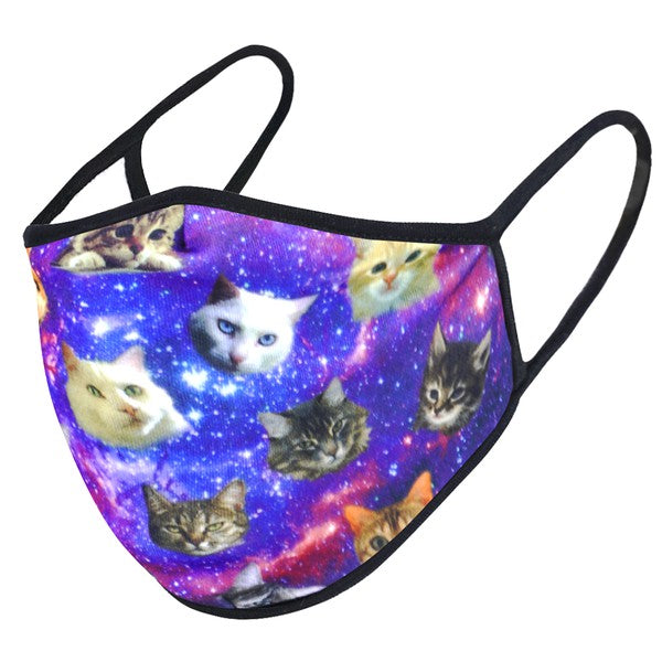 Space Cats Graphic Fabric Face Mask