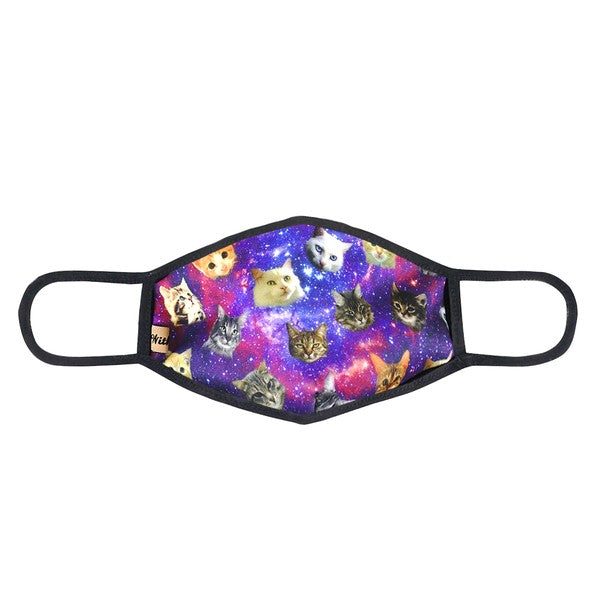 Space Cats Graphic Fabric Face Mask