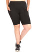 Athletic Shorts with Pockets in Black - Women's Plus Size