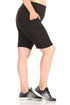 Athletic Shorts with Pockets in Black - Women's Plus Size