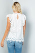 The Rosemarie - Women's Plus Size Lace Top in White