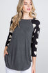 The Karina - Women's Plus Size Top with Black Sleeves