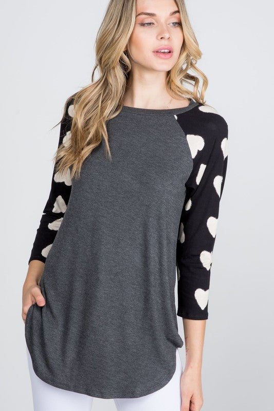 The Karina - Women's Plus Size Top with Black Sleeves