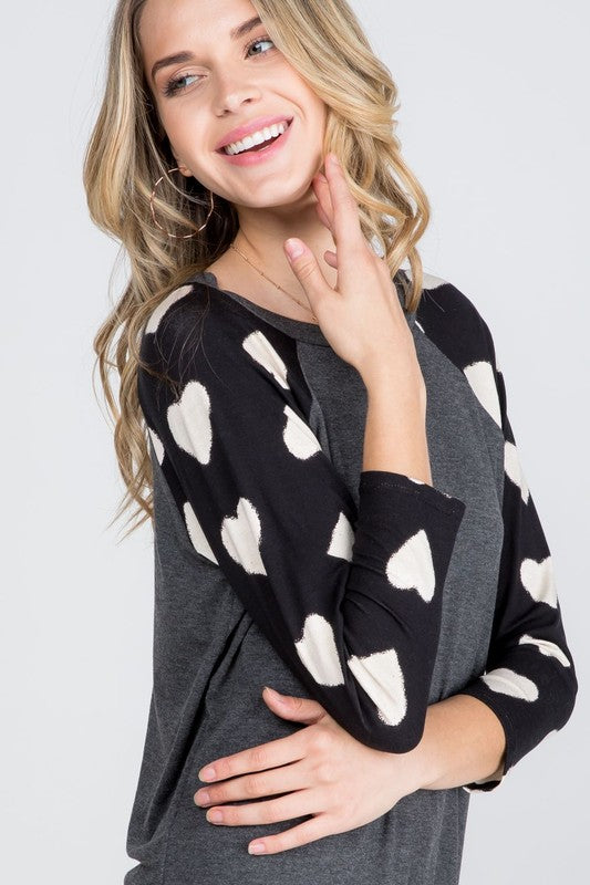 The Karina - Women's Plus Size Top with Black Sleeves