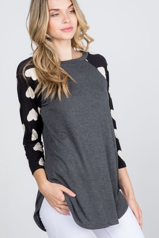 The Karina - Women's Top with Black Sleeves
