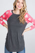The Karina - Women's Top with Pink Sleeves