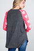 The Karina - Women's Top with Pink Sleeves