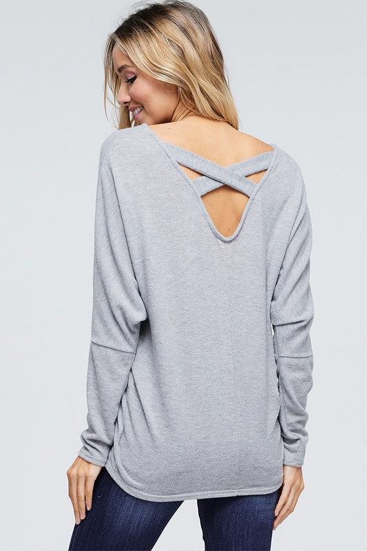 The Trixie - Women's Plus Size Top in Heather Gray