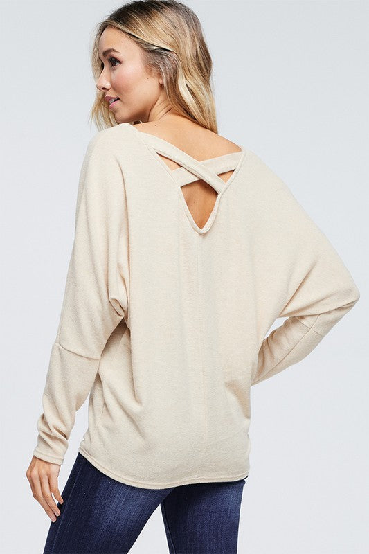 The Trixie - Women's Plus Size Top in Oatmeal