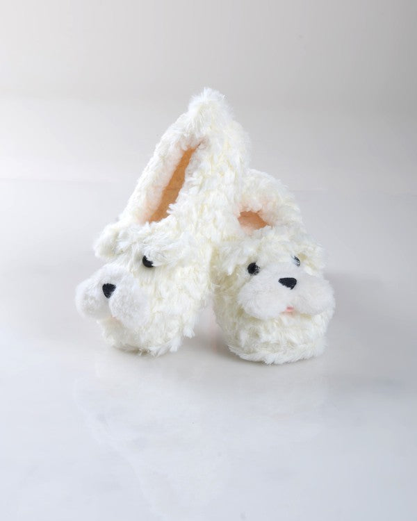 Furry Dog Faux Sherpa Slippers