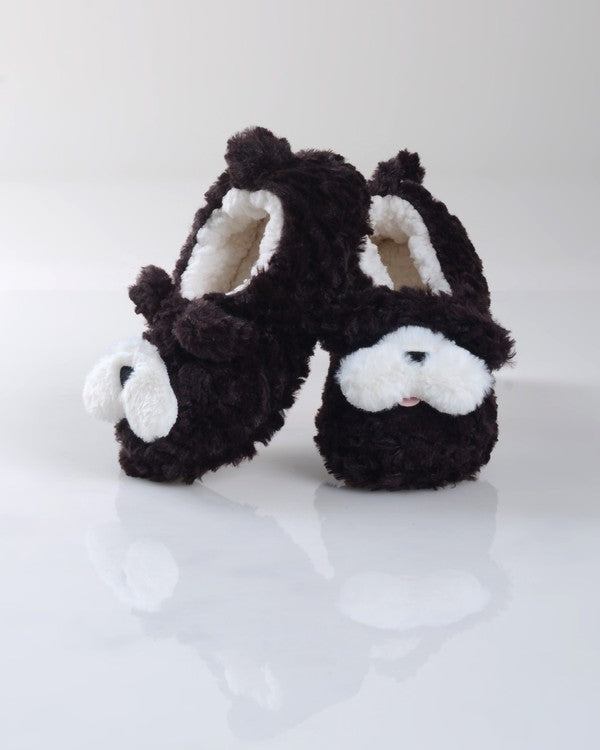 Furry Dog Faux Sherpa Slippers