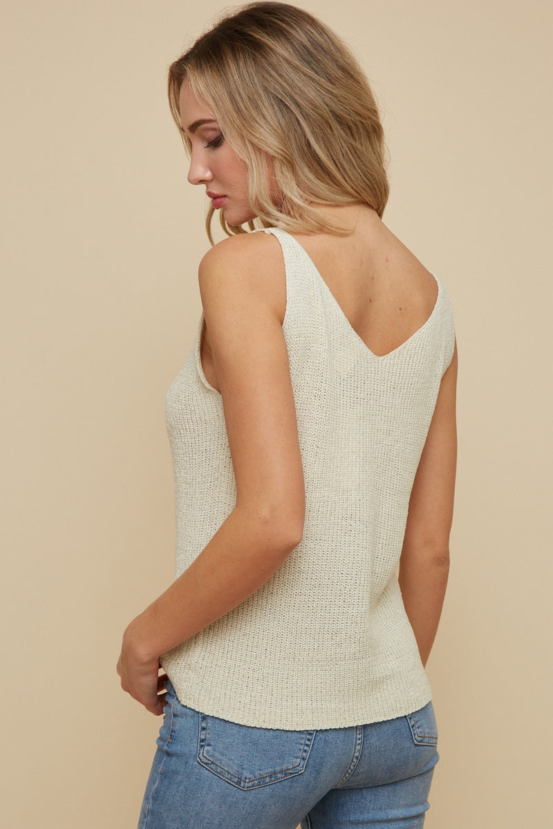 The Nell - Women's Knit Tank in Creamy Taupe