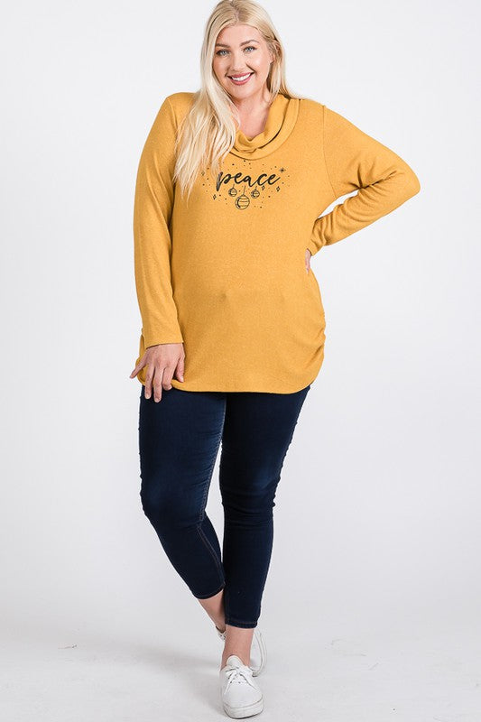 The Mary - Women's Plus Size Top in Mustard