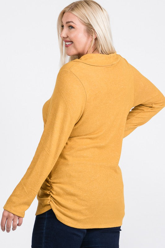 The Mary - Women's Plus Size Top in Mustard