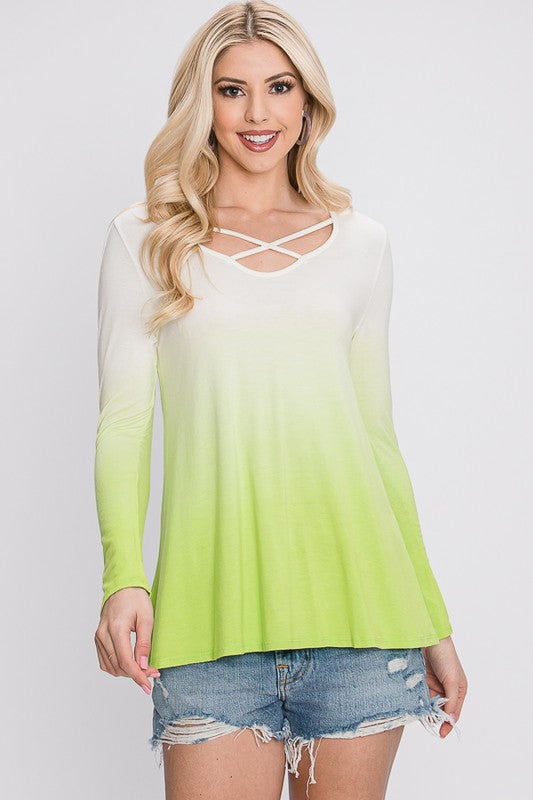 The Shelly - Women's Top in Lime