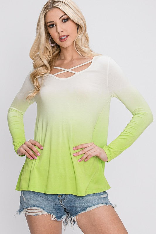 The Shelly - Women's Top in Lime