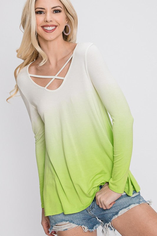 The Shelly - Women's Top in Lime