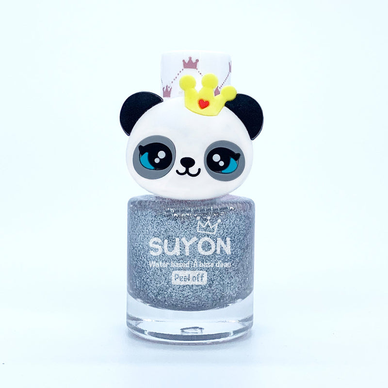 Panda Glitter Silver Ring Nail Polish - Water Based Polish