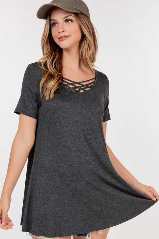 The Jessica - Women's Top in Heather Gray