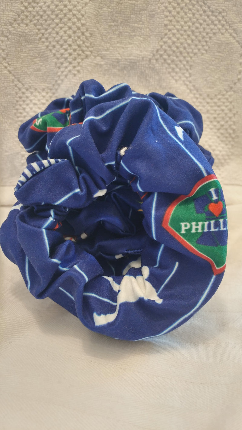 I Love Phillies Blue Scrunchie