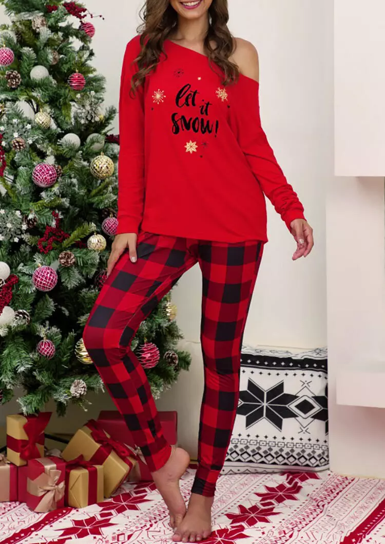 Buffalo Plaid Let it Snow - Women's Pajama Set