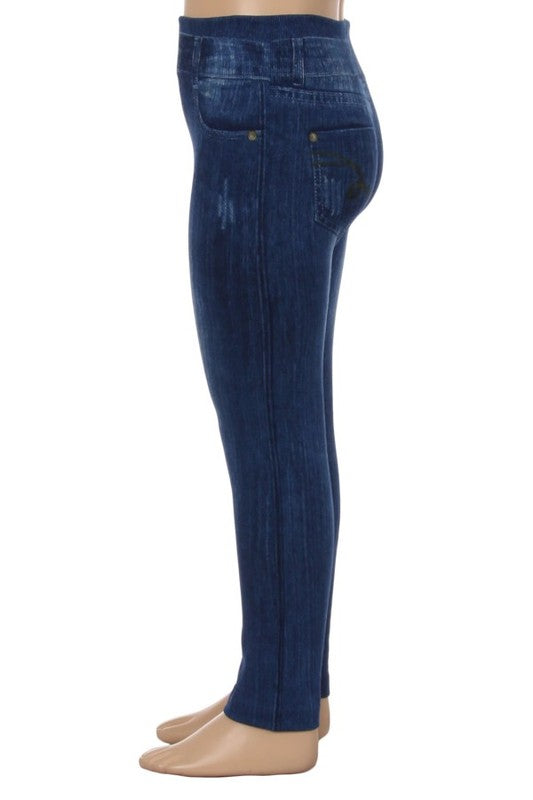 Girls Distressed Jeggings