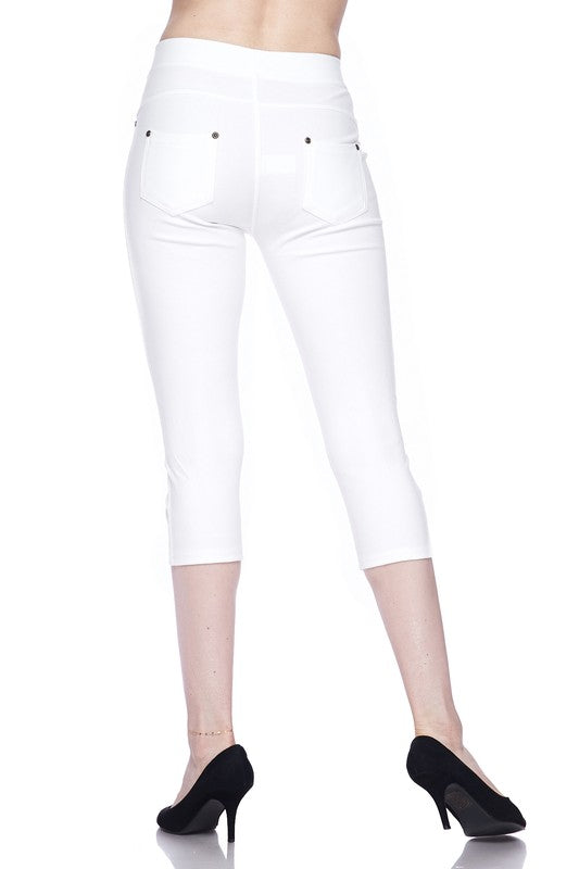 Fashionista Capri Jeggings - Women's One Size in Bright White