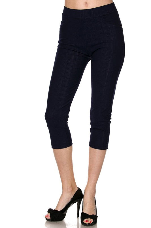 Fashionista Capri Jeggings - Women's One Size in Navy Blue