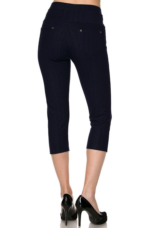 Fashionista Capri Jeggings - Women's One Size in Navy Blue