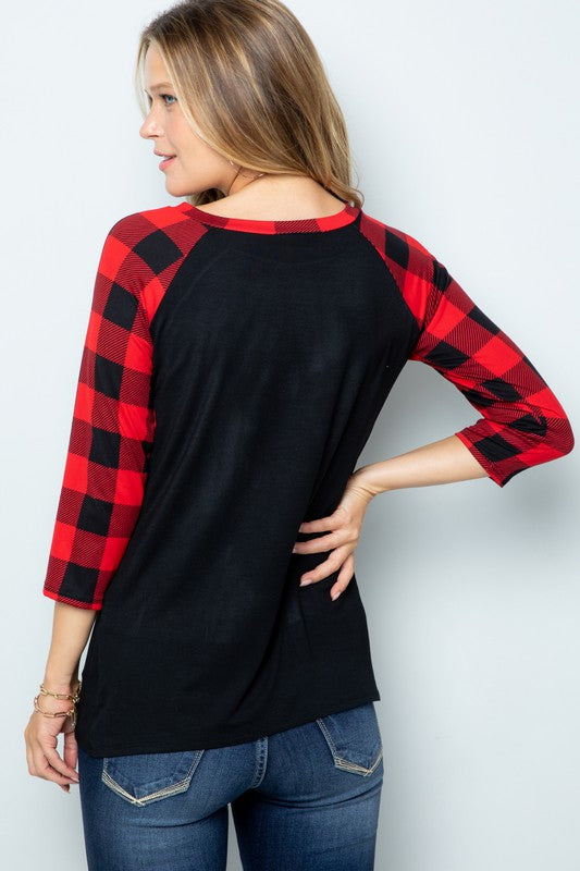 The Bella - Women's Top - Black/Red