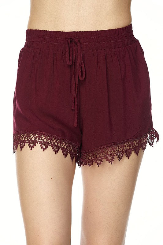 Women's Burgundy Shorts - Apple Girl Boutique