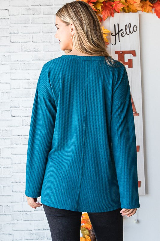 The Melanie - Women's Plus Size Top in Teal