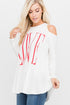 Love Graphic Cold Shoulder Tunic in Ivory - Women's