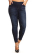 Dark Denim Distressed Jeggings - Women's Plus Size
