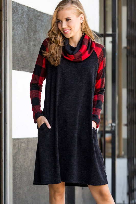 The Courtney - Women's Plus Size Cowl Neck Dress