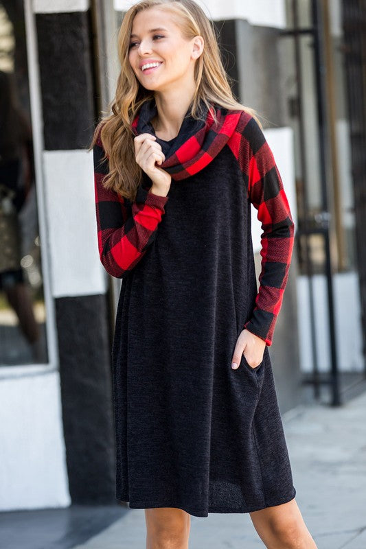 The Courtney - Women's Plus Size Cowl Neck Dress