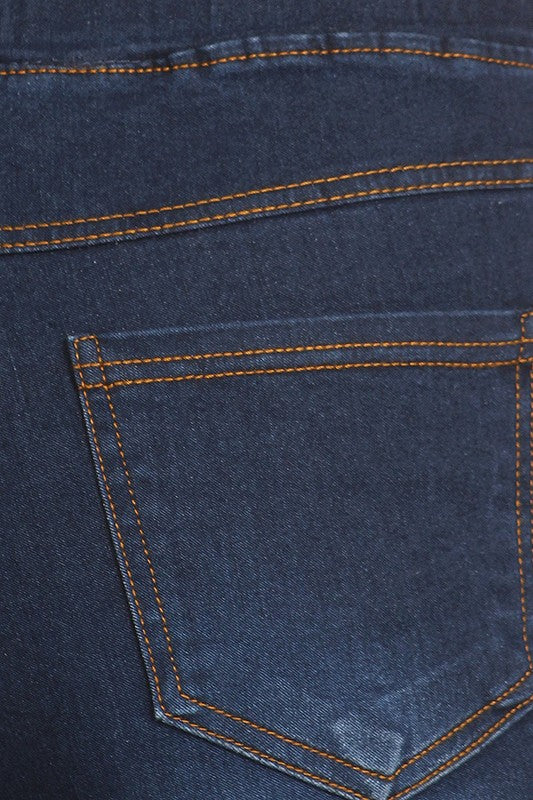 Dark Navy Distressed Jeggings - Women's