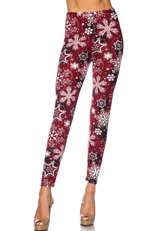 Berry Merry Sparkle - Women's Extra Plus 3x Size Leggings