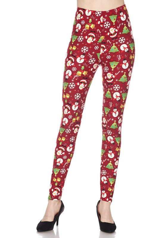 Santa & Frosty - Women's Plus Size Leggings