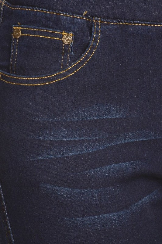 Dark Blue Demi Distressed Jeggings - Women's Plus Size