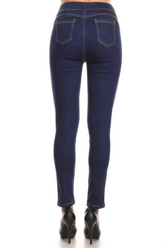 Dark Blue Demi Distressed Jeggings - Women's Plus Size