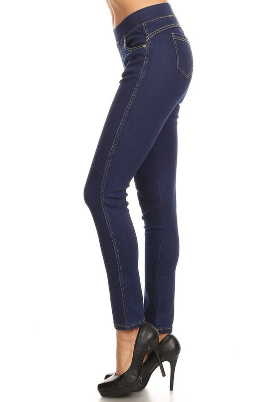Dark Blue Demi Distressed Jeggings - Women's Plus Size