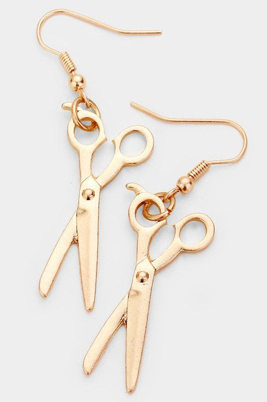 Metal Scissor Dangling Earrings
