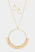 Hammered Metal Fan Hoop Pendant with Earrings