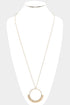 Hammered Metal Fan Hoop Pendant with Earrings