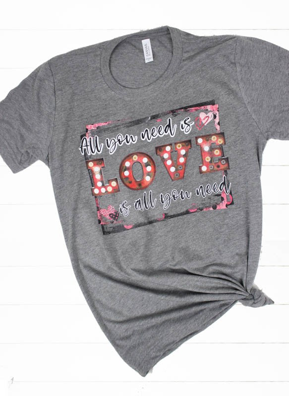 All You Need is Love - Women's Plus Size Top in Heather Gray